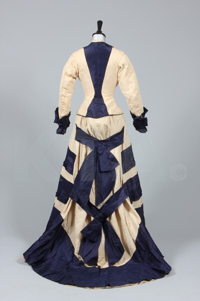 Silk Damask and Taffeta Afternoon Dress, ca. 1876 via Kerry Taylor Auctions