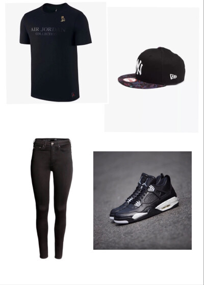 Top:Air Jordan X OVO/Pants:H&M/Shoes:Air Jordan 4 Oreo/Hat:New Era