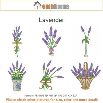 Lavender Flowers Machine Embroidery Designs Instant Download 4x4 hoop 10
designs APE1551