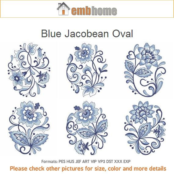 Delft Blue Oval Floral Flowers Bloom Machine Embroidery Designs Pack
Instant Download 4x4 5x5 6x6 hoop 10 designs APE1328