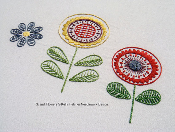 Scandi Flowers Scandinavian hand embroidery pattern