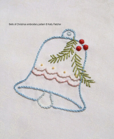 Bells of Christmas hand embroidery pattern