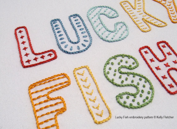 Lucky Fish hand embroidery pattern