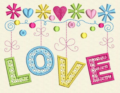 INSTANT DOWNLOAD Love Embroidery Digital Design Valentine's Day Decor VA009