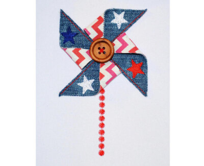 4th July In-the-Hoop Project! Stars Pinwheel Machine Embroidery Design ITH011