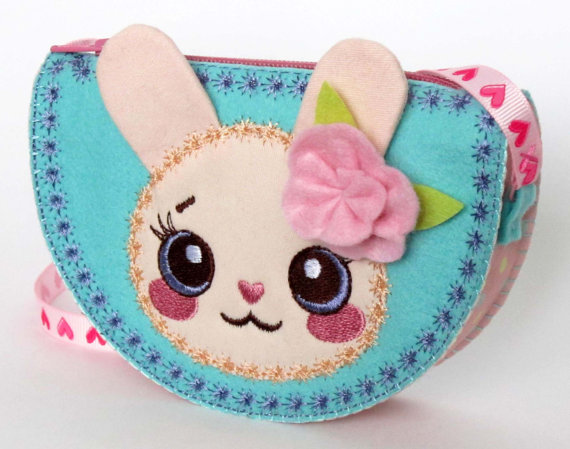 INSTANT DOWNLOAD Kawaii Bunny Bag for Girls In The Hoop Project Machine
Embroidery Design ITH001