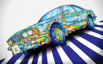 General 1920x1200 digital art psychedelic colorful lines car BMW wheels
paint splatter skull and bones artwork Matei Apostolescu