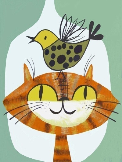 美国插画师Matte Stephens的插画真的让人好喜欢呀~简单带点笨拙的线条，丰富的表情和可爱的动作，再加上有趣的构思，让看的人也变得率真、快乐起来呀！