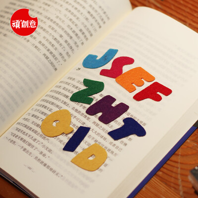 顽创意 加厚羊毛毡diy字母贴 26字母套 相册本子都能用 一贴多用