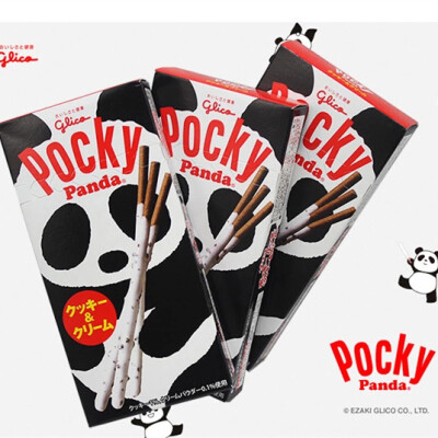 日本进口 固力果glico Pocky曲奇忌廉熊猫百奇饼干条42g