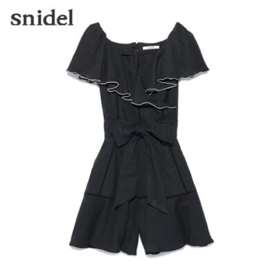 snidel 2016春夏新品 荷叶边高腰系带连衣裤