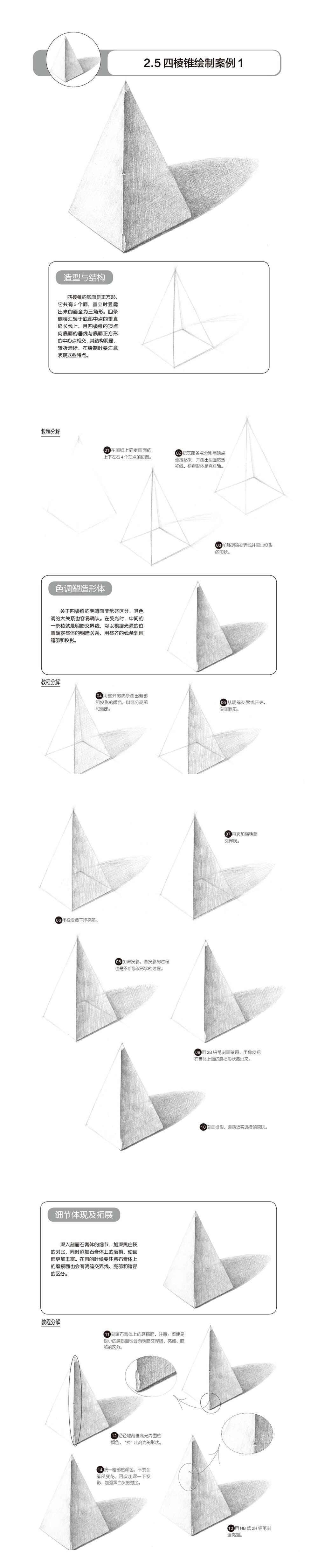 本案例摘自人民邮电出版社出版、爱林文化主编的《铅笔素描三步速成——石膏几何体》http://product.dangdang.com/23904884.html