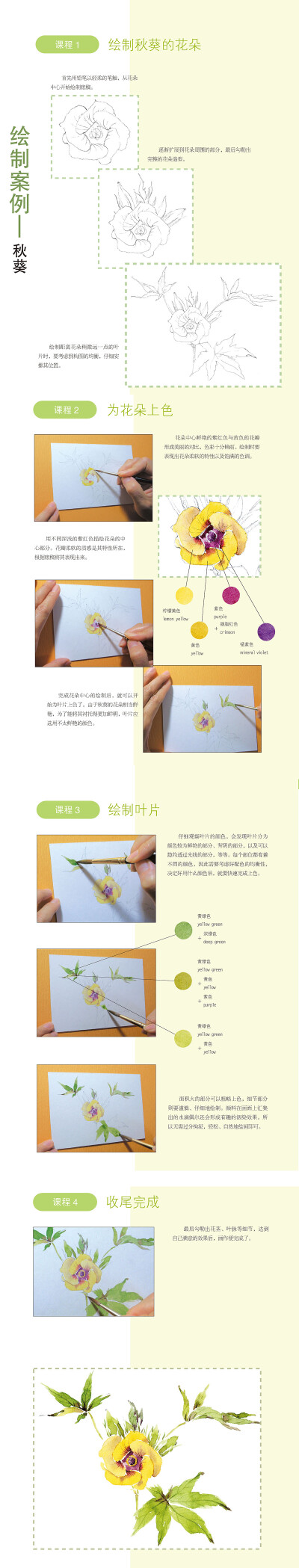 本案例摘自人民邮电出版社出版的《水彩花时间：60种你可能从来没画过的水色闲花》http://product.dangdang.com/23895510.html