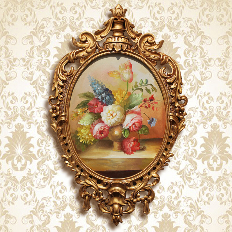 欧式奢华复古十全十美纯手绘美式花卉油画家居卧室餐厅装饰壁挂画