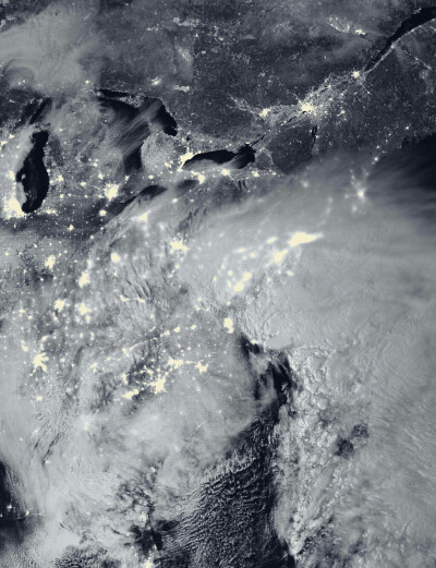 暴风雪 月夜下的美国东部 NASA