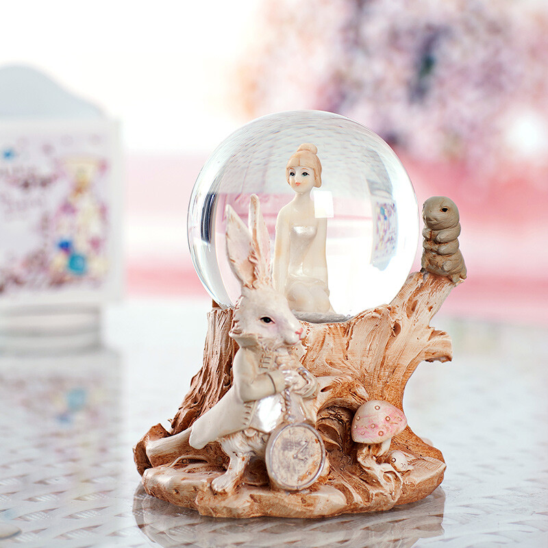 童话城堡创意zakka田园浪漫女孩水晶球树脂摆件情人节结婚庆礼物