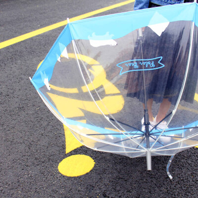 UPICK原品生活 环保透明雨伞北极熊 长柄半自动公主伞泡泡伞