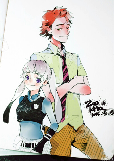 疯狂动物城 拟人 尼克 Judy