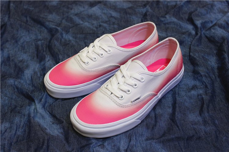 VANS Authentic 粉红色渐变白色 帆布鞋低帮女鞋滑板鞋百搭休闲鞋