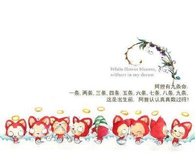 阿狸有九条命，一条，两条，三条，四条，五条，六条，七条，八条，九条，这是出生前，阿狸认认真真数过得！