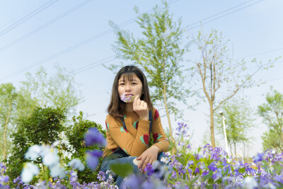 紫色代表浪漫，生活还需情调。花开花谢，自然之势，明媚鲜妍能几时，花开易见落难寻。趁着花开正旺，在万千花朵中，精挑细选，摘一朵最喜欢的，欣赏把玩，也不为过。此刻，山花烂漫，你在花中笑。