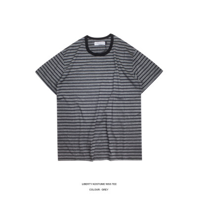 LIBERTY KOSTUME stripe tee 灰黑条纹短袖打底