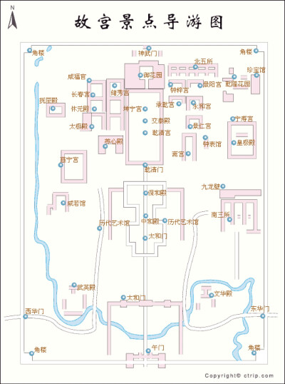 故宫景点导游图