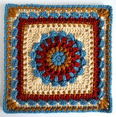 Floral Dimension Afghan Square - free crochet 9" or 12" square pattern by Laurie Dale. ~ gorgeous!