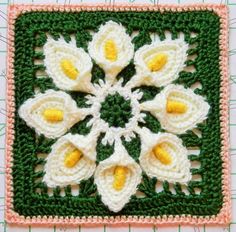 Free crochet pattern - Calla Lily Granny Square