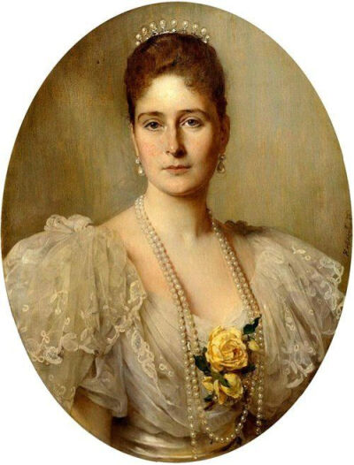 Empress Alexandra Feodorovna painted by Heinrich von Angeli, 1896.