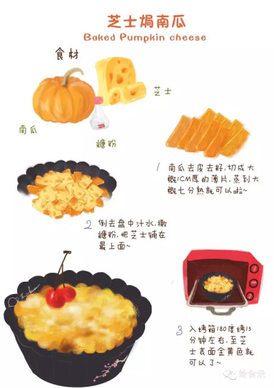 【食谱】芝士焗南瓜 秒会的快手烘焙