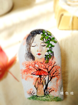 古风手绘石头，嘿色绘微信 miaomei199191