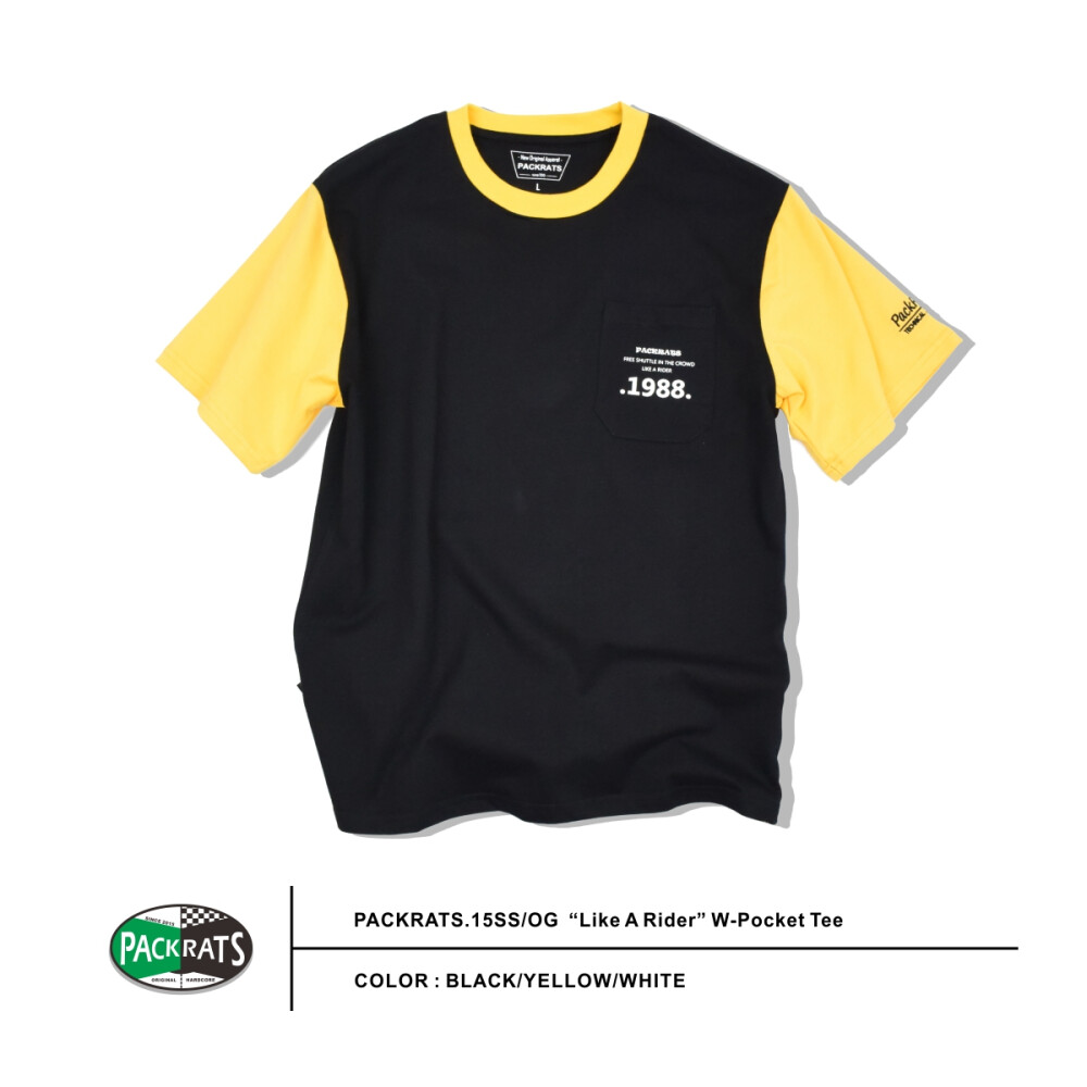 PACKRATS.15SS/OG “Like A Rider” W-Pocket Tee