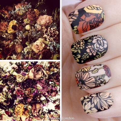 【Artist of the month】本月艺术家Rebecca Louise Law定居在伦敦的美女花艺师Flower power
plate 04 & 12Nail Polishes: Cafe au Lait, Bahamas Punch & Black
Knight#MoYou London#