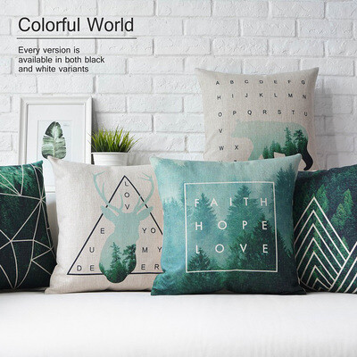原创设计北欧创意几何现代简约棉麻抱枕套办公室沙发靠垫汽车靠枕