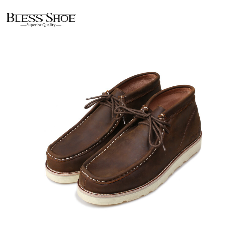 BLESS TYCHE WALLABEE BOOT 咖啡色疯马皮袋鼠鞋工装靴