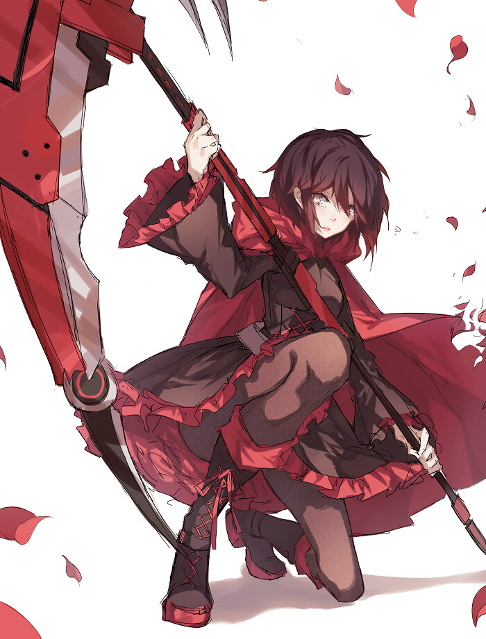 动漫 插画 RWBY 封面 头像 P站 二次元 少女 花瓣 画师：Kane 