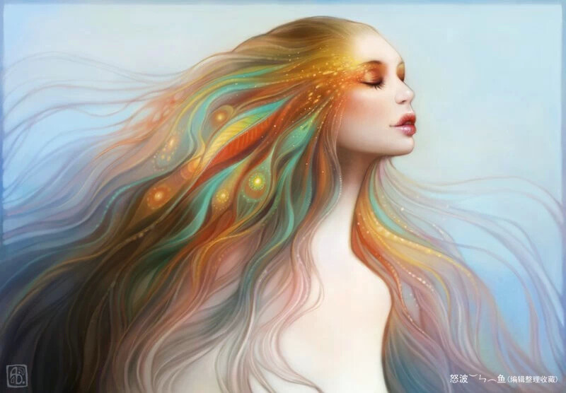 escume (Anna Dittmann) 唯美人物肖像插画插画梦幻插画渐变色彩.