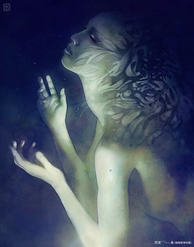 escume (Anna Dittmann) 唯美人物肖像插画梦幻插画美丽的忧伤.