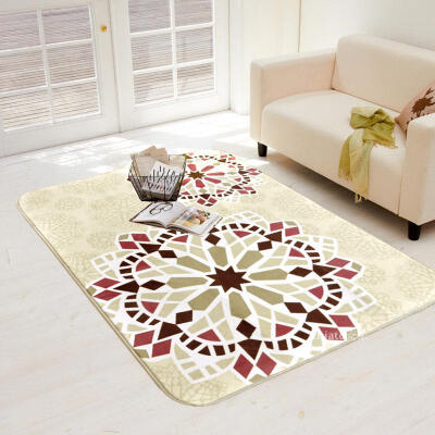 日式清新文艺地毯 浅绿米色地毯 家用普通地毯 客厅地毯
