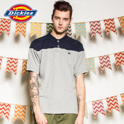 Dickies2016春夏男珠地网眼撞色拼接短袖Polo衫162M30WD05