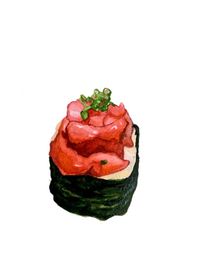 【小食刻】美食 寿司 手绘 水彩 水彩美食 日食 日式