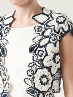 Outstanding Crochet: Floral knit cardigan from OSCAR DE LA RENTA.