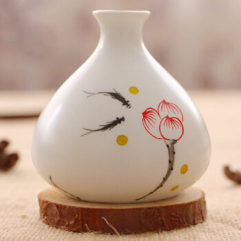 百搭款小花器：可随意搭配干花，铜钱草或其他绿植。适合摆放在办公桌、电脑旁、书桌一角、展示架、窗台等；手绘，清新素雅；孔雀釉，窑变多彩