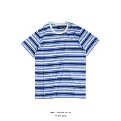 LK LIBERTY KOSTUME stripe tee 蓝白淡绿短袖