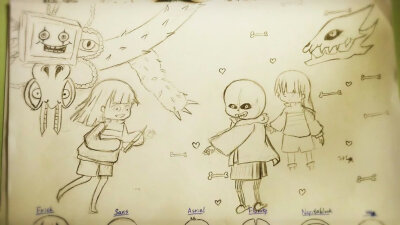 伪。大作透视感【undertale Chara Flowey VS Sans Frisk 原創 SH】