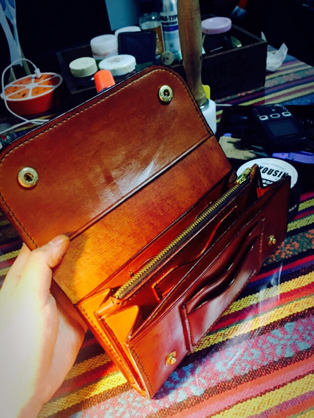 手工植鞣革钱包