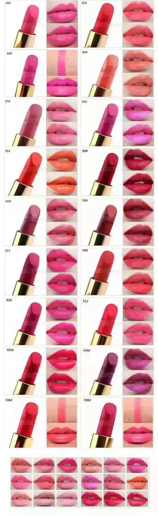 最畅销的chanel香奈儿口红现货色号 37.42.43.46. 90.91.99.102.136.
