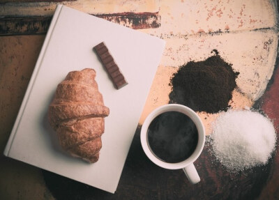 café, table, morning