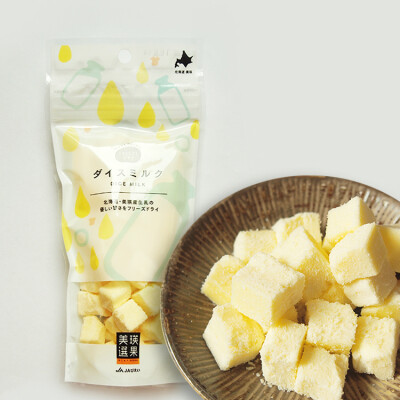 日本进口零食 优质牛奶美瑛選果dice milk生乳牛奶小方酥 50g